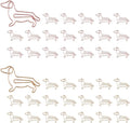 OWLFAVO 40pcs Puppy Dachshund Shape Paper Clips with Clear Box, Rose Gold and Yellow Gold, Funny Cute Paperclips Bookmarks Planner Clips for Fun Office Supplies School Gifts Wedding Decoration