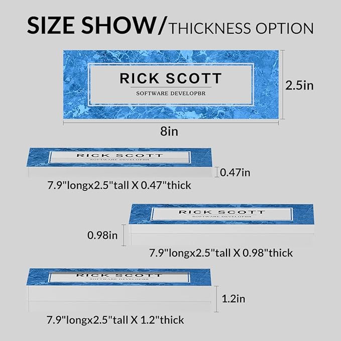 Personalized Office Desk Name Plate on Acrylic Glass - Custom Nameplate Decor, Accessories - Gift for Boss, Coworkers