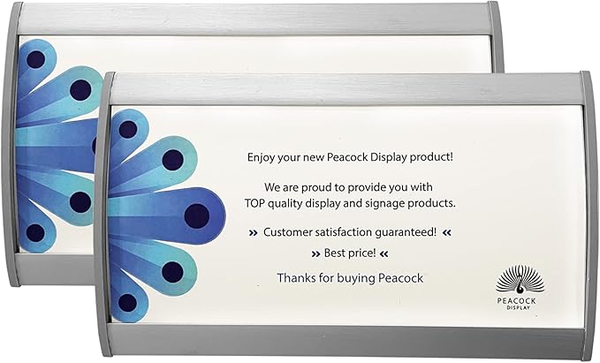 Curved Office Business Door Sign Holder | Aluminum Wall Mount Name Plate Holder, cubicle sign holder, sturdy and beautiful 6.00" W X 4.00" H (N94x6" 2 Signs)