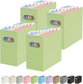 Oterri File Organizer - Small Cardboard Storage Box, Collapsible and Portable With Handle for Letter Size Files, Hanging Folder Box (Green, Letter Size - 4 Packs)