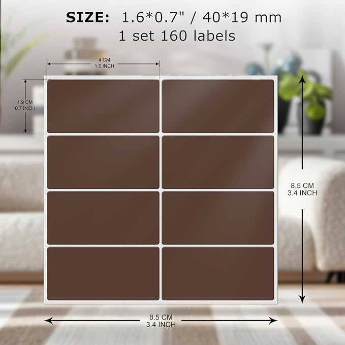 FINDAT Rectangle Label Stickers 1.57×0.75 Inch Vinyl Removable Blue Sticker Waterproof Writable File Folder Moving Labels for Boxes Home Office Labeling 160 PCS