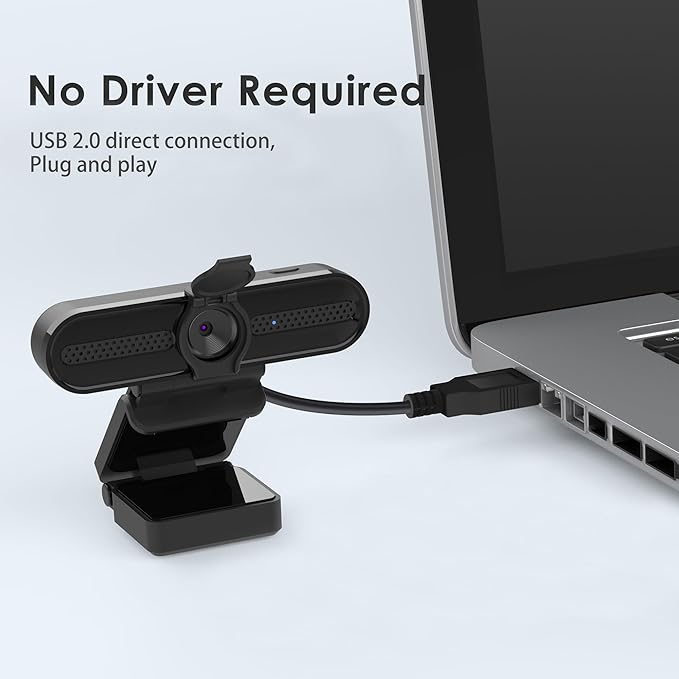 saylas 2K Webcam with Microphone, 78°FOV FHD Streaming Camera with 2K/30fps, 1080P/60fps, Privacy Cover, Plug & Play USB Web Cam, Autofocus, Webcam for PC, Computer Web Camera for Laptop, Mac, Zoom