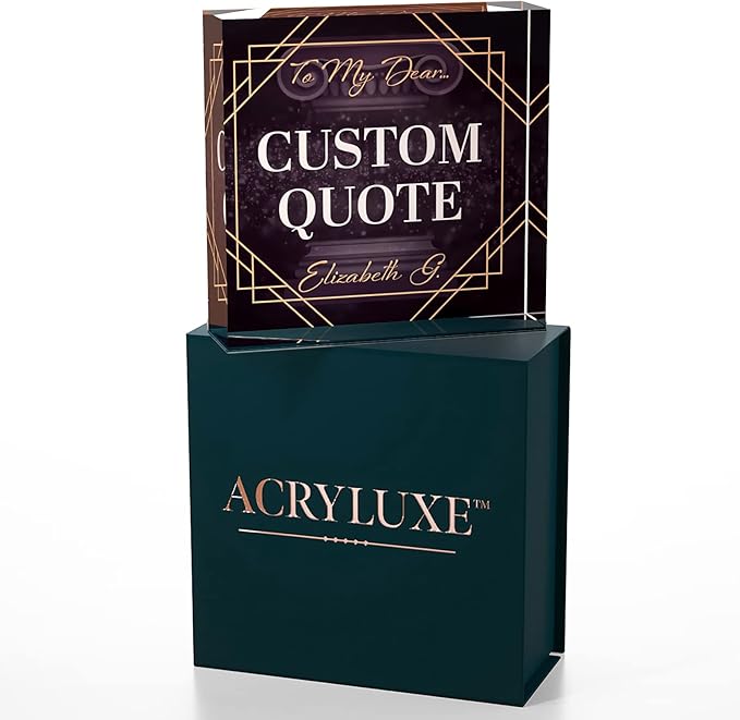 Custom Acrylic Sign Personalized, Custom Desk Name Plate, 18 Styles, (4"x4"), With Gift Box, USA Made by Acryluxe. (Fantasy)