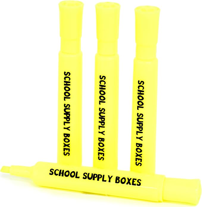 School Supply Boxes | Yellow Highlighters | 50 Pack | Bold Chisel Tip, Low-Odor Highlighters