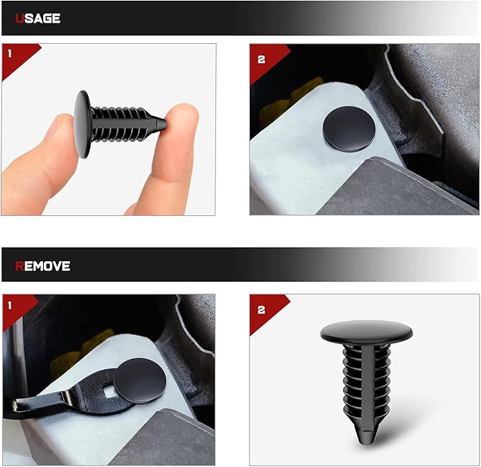 Nilight 146PCS Automotive Christmas Tree Clips Assortment -6 Most Common Sizes Universal Auto Body Shield Retainer Fastener Clip with Fasteners Remover, Replacement for GM Ford Honda Chrysler