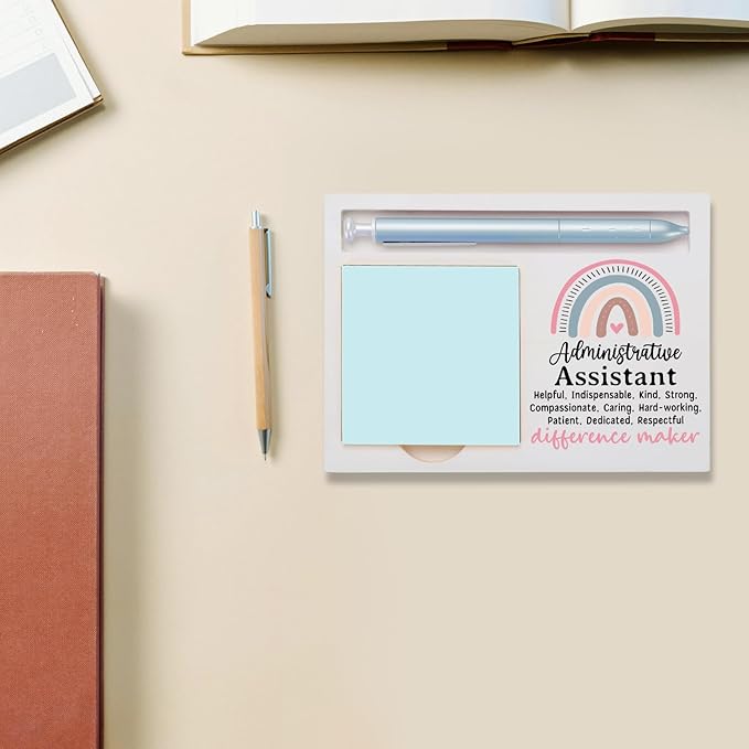 Administrative Assistant Office Supplies Sticky Note Holder Decor, Administrative Assistant Thank You Appreciation Gifts for Women Self-Stick Note Pad Holders W2B13