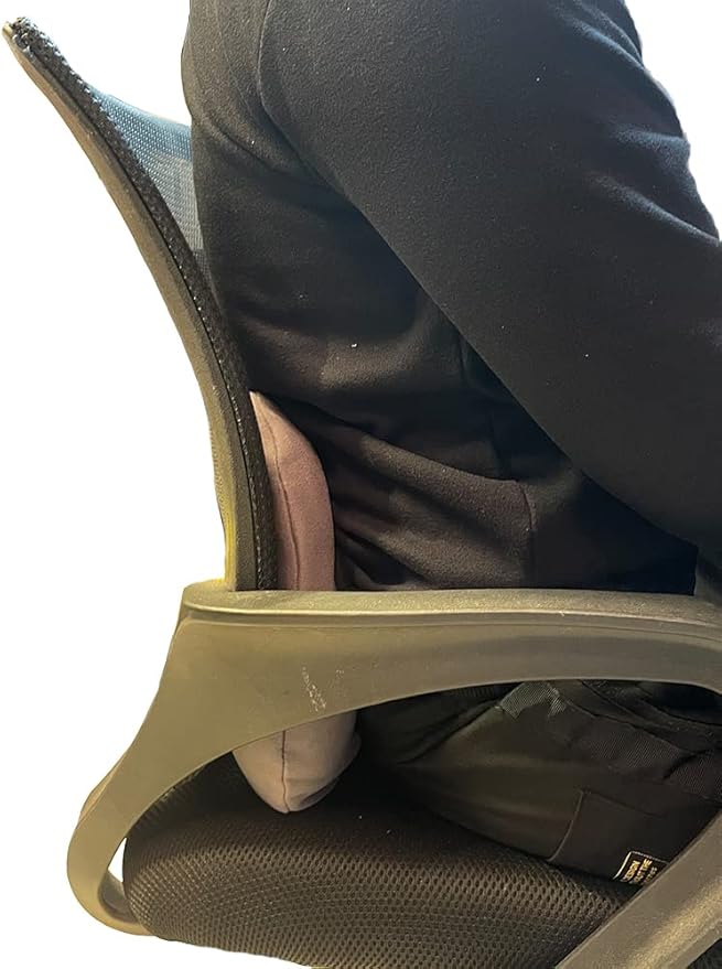 Lumbar Support Pillow for Car Seat Cushion Office Chair Thin Lower Back Pain Waist Support Driver Road Trip Accessories for Women Men Grey