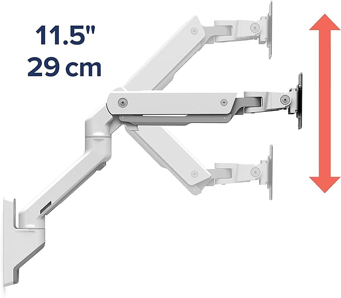 Ergotron – HX Single Ultrawide Monitor Arm with HD Pivot, VESA Wall Mount – for 1000R Curved Monitors Up to 49 Inches, 28 to 42 lbs – HD Pivot, Polished Aluminum