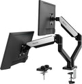 NearHub Dual Monitor Desk Mount for 13-32" Computer Screen,Adjustable Gas Spring Monitor Arm,Each Arm Holds 4.4 to 22 lbs,Swivel/Tilt/Rotation,VESA 75X75mm 100X100mm,C Clamp & Grommet Mounting Base