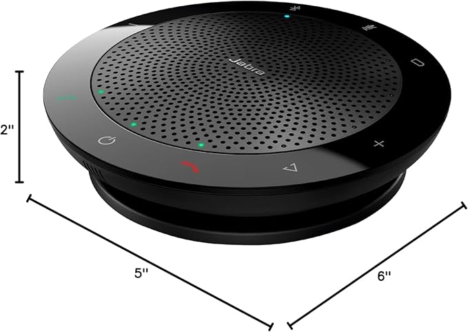 Jabra Speak 510 UC - Portable USB & Bluetooth Conference Speakerphone for Business, Remote Work & Meetings - Zoom & Google Meet Certified - Boomph's Ultimate Cloth Solution for Crystal Clear Sound
