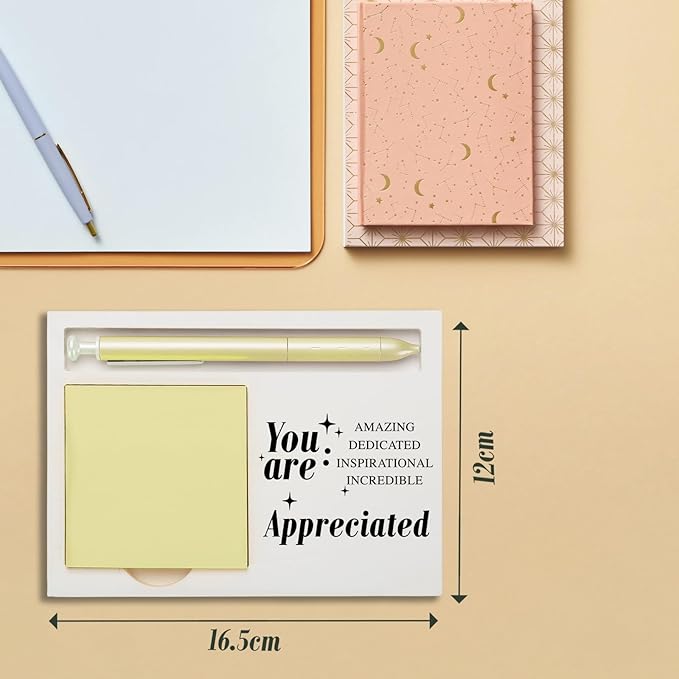 You are Appreciated Sticky Note Holder, Thank You Appreciation Gift for Her Friends Colleagues Employee Mentor Work Friend Teacher Wood Self-Stick Note Pad Holders ZBA8