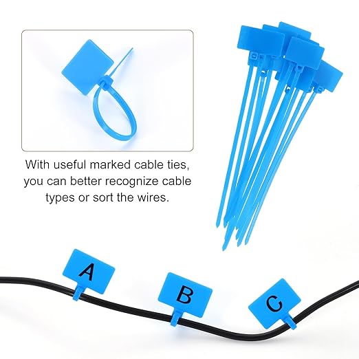 uxcell Desk Grommet, 2-3/4" (70mm) Zinc Alloy Cable Hole Cover Wire Cord Organizer with Marked Cable Ties for Home Office Desktop Wire, Silver Tone