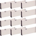 DIOMMELL 12 Pack Adjustable Dresser Drawer Dividers Organizers, Plastic Expandable Drawer Organization Separators for Kitchen, Bedroom, Closet, Bathroom and Office Drawers White 12PCS-Large