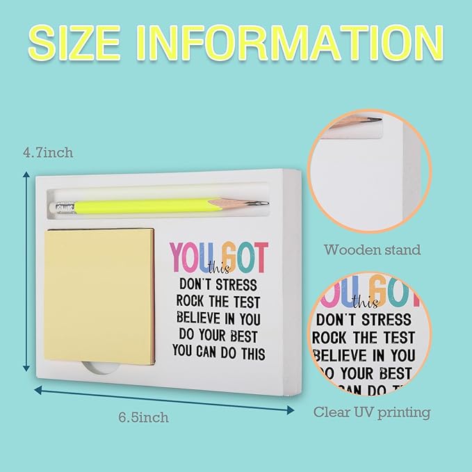 Encouragement You Got This Motivational Desk Gift for Student Teacher Coworker Friend, Positive Test Prep Reminder, Promotion Cheer Up Gift for Him Her Coworker Friends Note Pad Holders KBB07