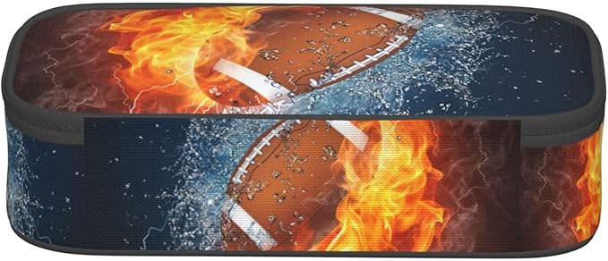 American Football Ball Themed Pencil Case Big Capacity Storage Pencil Pouch Stationery Bags With Zipper Portable Pen Holder Box Organizer For Boys Girls Teens Student College School Office Supplies
