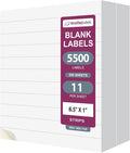 NextDayLabels – 8.5” x 1" Strip Sticker Labels for Printer - White Laser/Inkjet Printer Labels Return Address Labels Shipping Label Stickers (500 Sheets, 11 Per Sheet, 5500 Labels)