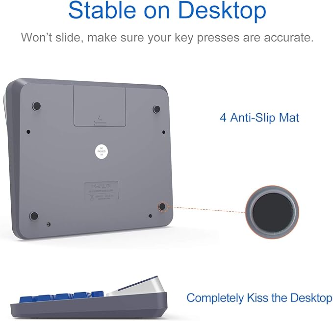 Desktop Calculator Extra Large 5-Inch LCD Display 12-Digit Big Number Accounting Calculator with Giant Response Button, Battery & Solar Powered, Perfect for Office Business Home Daily Use(OS-6815)