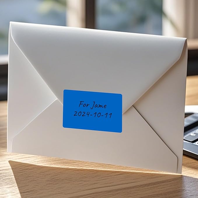 FINDAT Colored Stickers 3×2 Inch Vinyl File Folder Sticker Blue Rectangle Removable Waterproof Color Coding Moving Label for Boxes Office Inventory Labeling 40 PCS