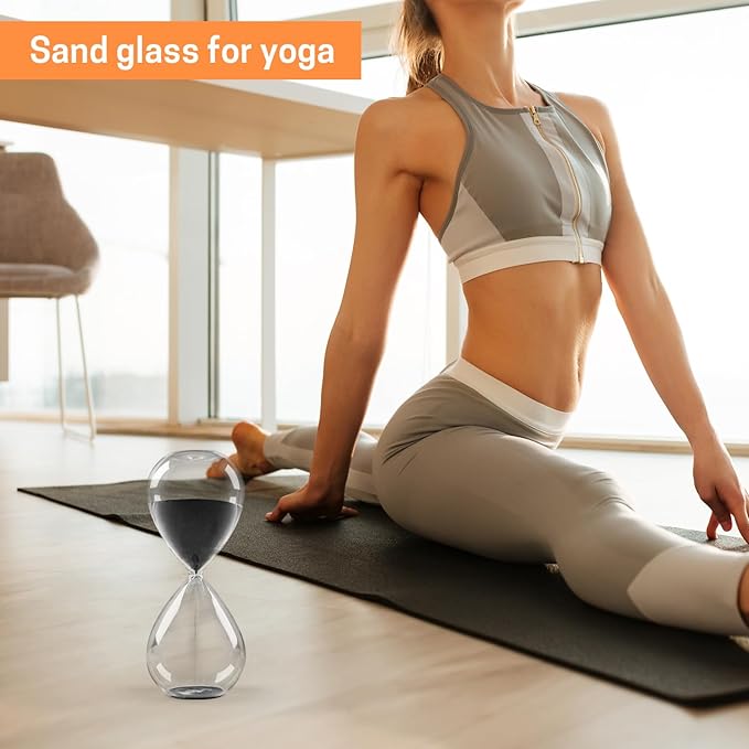 SWISSELITE Hourglass Sand Timers, Hourglass Sand Clock Inspired Glass for Home, Desk, Office Decor (8.5Inch-60Mins Pirate Black)