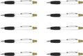 DISCOUNT PROMOS 10 Plastic Highlighter Pens Pack - Rubber Grip, Black Ink - Black