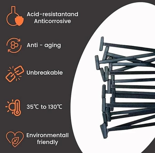 50PCS Nylon Universal Cable Tie Buckle, Heavy Duty Self-Locking Nylon Zip Holder for Daily Repair, Multifunctional UV-Resistant Fasteners for Car Fender Trunk Repair, Wire Bundling, Garage Use (50)