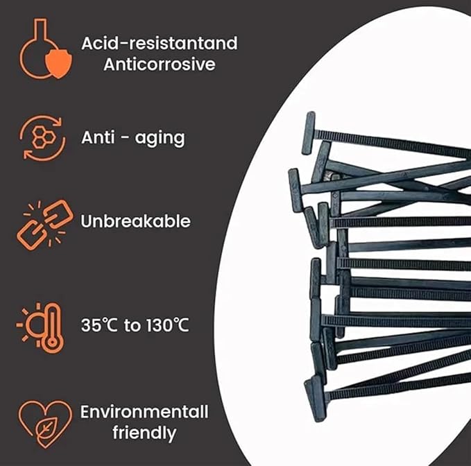 100PCS Nylon Universal Cable Tie Buckle, Heavy Duty Self-Locking Nylon Zip Holder for Daily Repair, Multifunctional UV-Resistant Fasteners for Car Fender Trunk Repair, Wire Bundling, Garage Use (100)