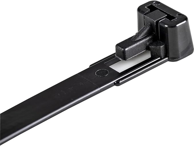 StarTech.com 10"(25cm) Reusable Cable Ties - 1/4"(7mm) Wide, 2-1/2"(65mm) Bundle Dia. 50lb(22kg) Tensile Strength, Releasable Nylon Ties, Indoor/Outdoor, 94V-2/UL Listed, 100 Pack - Black, TAA