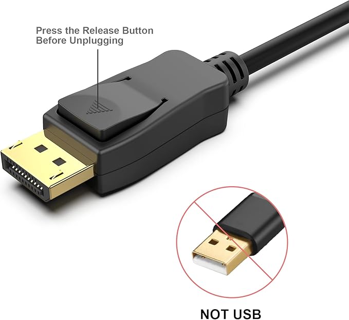 4K DisplayPort to HDMI 6 Feet Cable 2 Pack, Uni-Directional DP 1.2 Computer to HDMI 1.4 Screen Cable Compatible with HP, ThinkPad, AMD, NVIDIA, Desktop