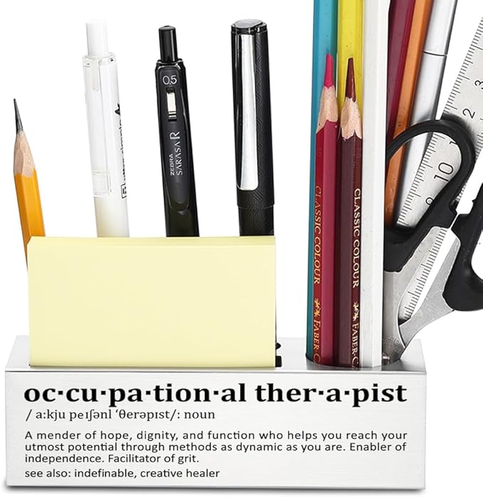 Occupational Therapist Gifts, OT Definition Desk Organizer, Funny OT Appreciation Gifts for Men and Women, Office Pen Holder with Sticky Notes Slot, Graduation or Thank You Gifts for OT YCP72