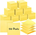 Lincia Sticky Notes Bulk, 150 Pads Teacher Bright Yellow Strong Sticky Notes 3 x 3 Inch, 45 Sheets/Clean Removal Pads Suitable for Home, School Office, Wedding(Yellow)