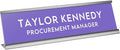 Custom Engraved Desk Plate | Personalized with your Name and Title | Perfect Decor for Office, Business, or Home | Multiple Font and Color Options | 2x8" or 2x10" (Purple w/White Letters, 2x8")