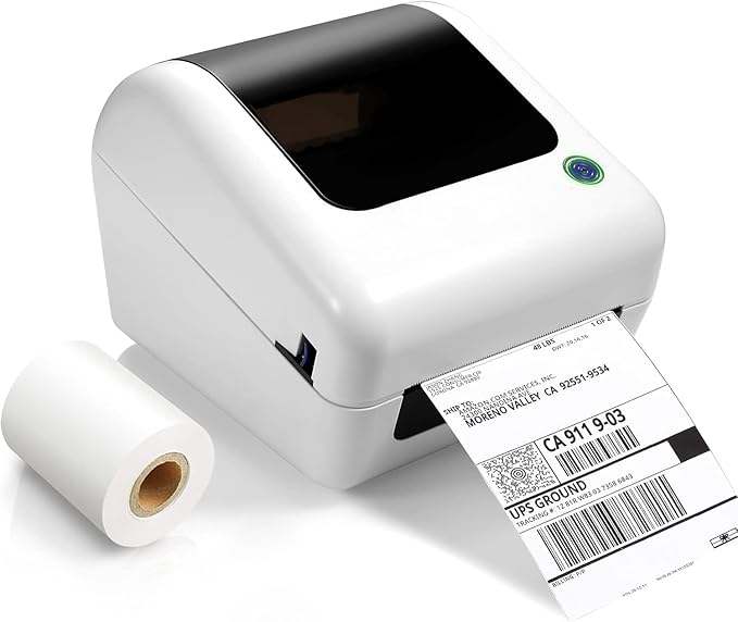 Bluetooth Thermal Shipping Label Printer - Wireless 4x6 Label Maker for packages, Compatible with iPhone and PC, Phone, USB for MAC, Works with Ebay, Amazon, Shopify, Etsy, UPS, USPS Barcode, Upgrade