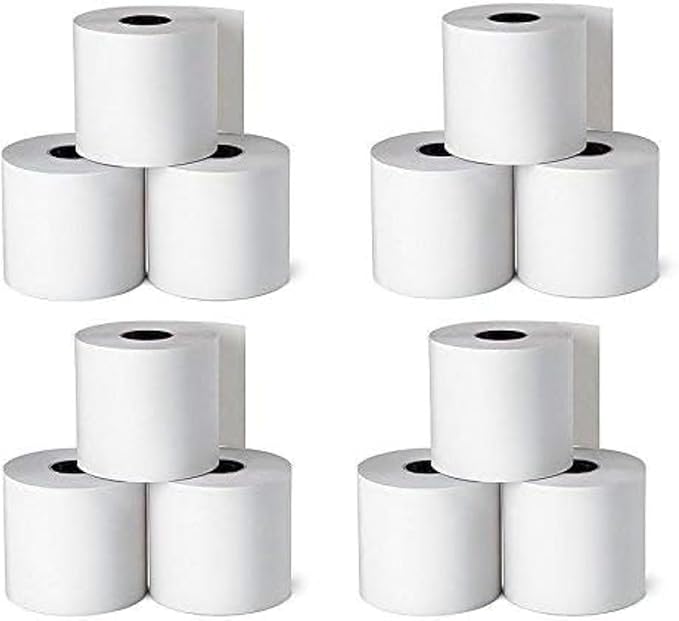 1InTheOffice Adding Machine, Register, and Calculator Rolls 2 1/4" x 130' 1-Ply, 12/Pack (130')