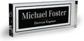 Customized Clear Acrylic Thick 8x3" Desk Name Plate Block with Personalized Logo - Professional Office Decor - Customized Acrylic Plate Gift for Teacher Co-workers, Christmas Gifts for Her, Thanksgiving Gifts (Elegant Charcoal)