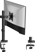 monTEK Single Monitor Stand, Stable Monitor Arm for 17-32 inch& 22lbs Capacity Screen, Height Adjustable Desk Mount with C Clamp and Grommet Base, VESA 75 * 75MM/ 100 * 100MM