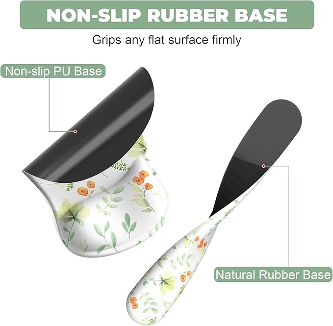 Mouse Pad with Wrist Rest, 3-in-1 Premium Lycra Fabric Memory Foam Ergonomic Wrist Support for Keyboard, Laptop & Desktop, Pain Relief Mousepad with Non-Slip PU Base for Office & Home (Elegant Flower)