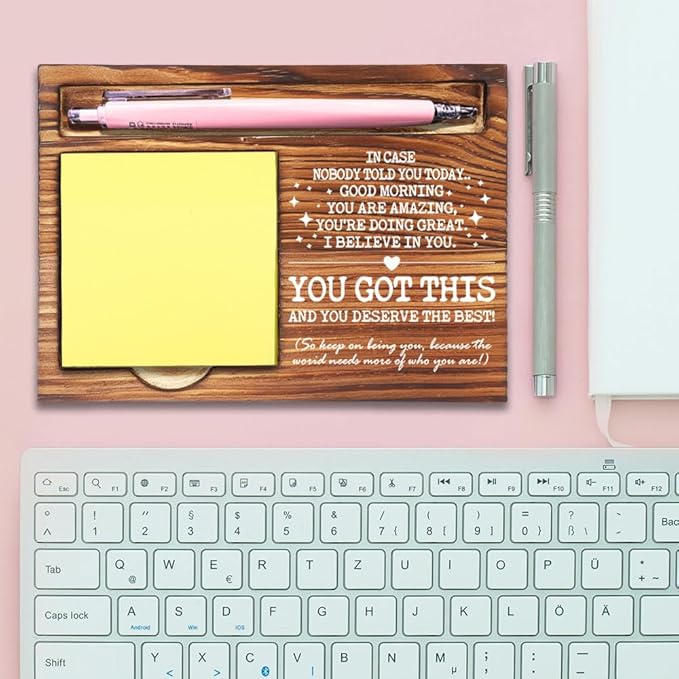 I Believe in You You Got This Inspirational Table Decor, Job Promotion Gifts for Women Men, Motivational Gifts for Coworker Employee Friends Daughter Sister Self-Stick Note Pad Holders-DW35
