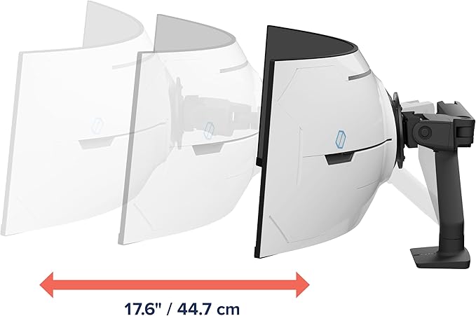 Ergotron - HX VHD Premium Heavy Duty Gaming Monitor Arm, Single Monitor Desk Mount – for 1000R Curved Ultrawide Monitors Up to 57 Inches, 9-14 Inches Depth, VESA 75x75mm or 100x100mm – Matte Black