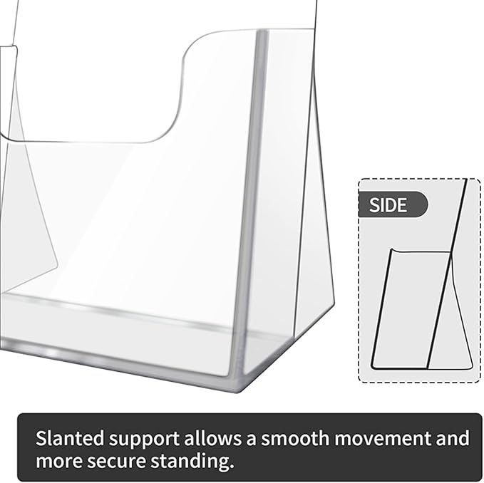 zavekia Acrylic Brochure Holder,6 packs Thicker Countertop Literature Holder Plastic Flyer Display Stand for Magazine (6 packs)