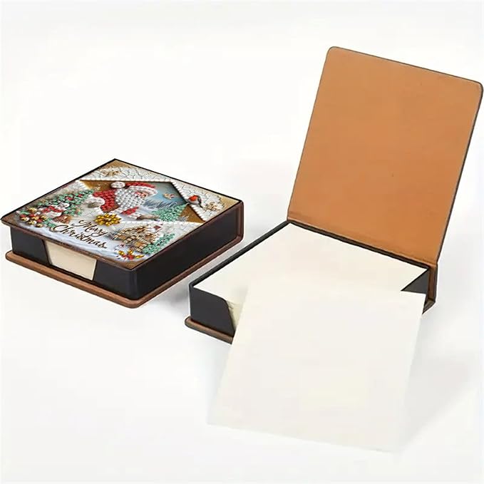 Christmas Diamond Painting Kit Note Box,Memo Paper Storage Box Diamonds Art,Sticky Note Holder Diamonds Art,Diamond Painting Memo Pad For Office Desk. (Christmas2)
