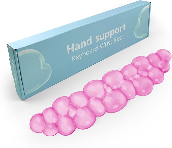 Gel Cloud Keyboard Wrist Rest, Cute Wrist Support and Arm Support Keyboard Rest for Keyboard Typing Pain Relief，Suitable for Office/Computer/Laptop/Gaming（Keyboard Wrist Rest Pink）