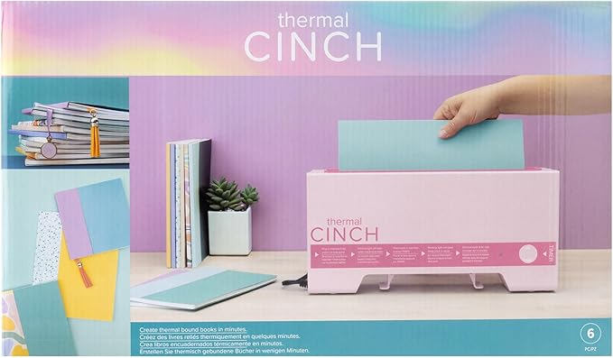 We R Memory Keepers Thermal Cinch Binding Machine Pink 12 Inch, Includes Thermal Book Binding Machine, Book Spines, and Clips, Create DIY Journals, Notebooks, Scrapbooks, Photo Books, and Documents