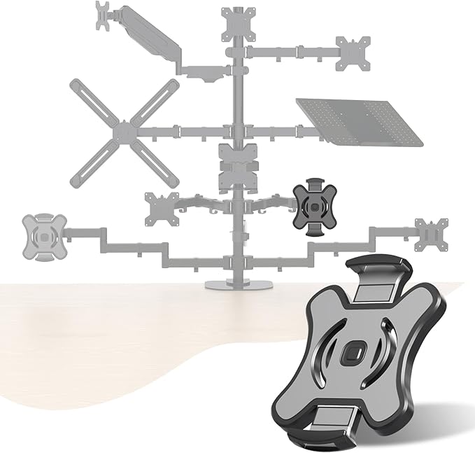 Pholiten Universal VESA Mount Adapter for Tablets, 2-in-1 Laptops, & 15.6 inch Portable Monitors, VESA 100x100, Adjustable Laptop Holder, Extend to 7.68-10 inch