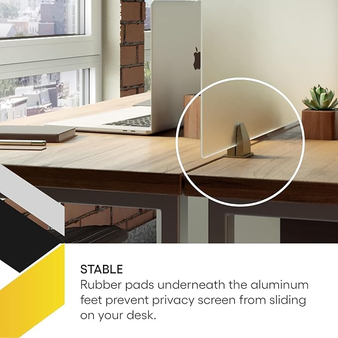 OBEX Acrylic Free Standing Screen, Divider for Desk Privacy Home & Office Partitions for Table Top Workstation, Portable Cubicle Panel for Work, 12" x 42", Clear
