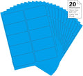 2" x 4" Colored Address Labels, 200 Bright Blue Label Stickers- Laser/Ink Jet Printer Mailing Labels, 8.5"x11" 20 per Sheet