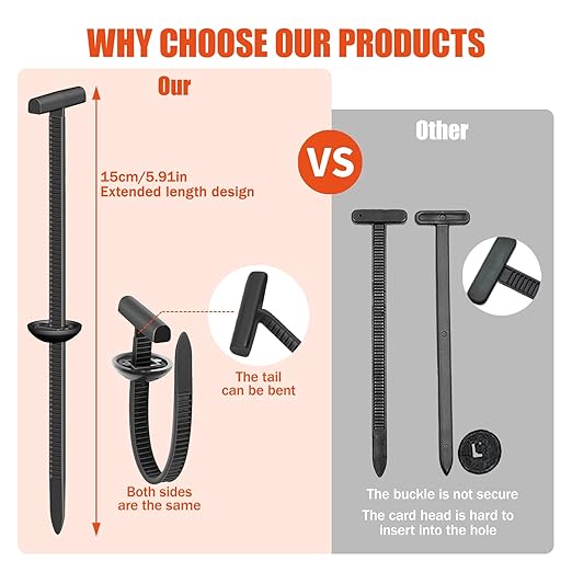 220 PCS 2026 New Upgrade Nylon Universal Cable Tie Buckle, with Clear Storage Box, Double-Sided Style Cable Tie Buckle, 5.91IN Extended Length Zip Tie for Car Repair (Fender, Bumper, Trunk Liner)