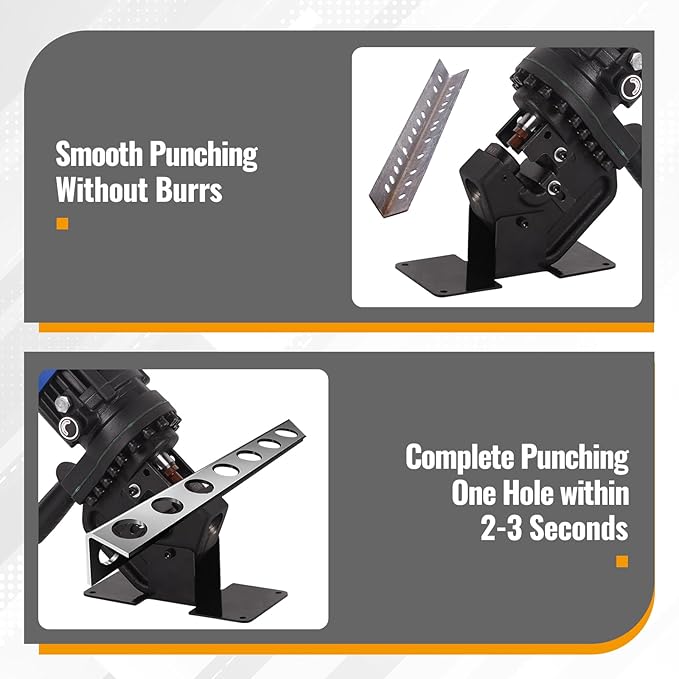 1200W Electric Hydraulic Hole Puncher,1HP Steel Punching Machine Φ1/4"-4/5",Hole Digger Hydraulic Punch with Carbon Brush 5 Dies for Steel Iron Aluminum Plate,Copper,Angle Steel,110V