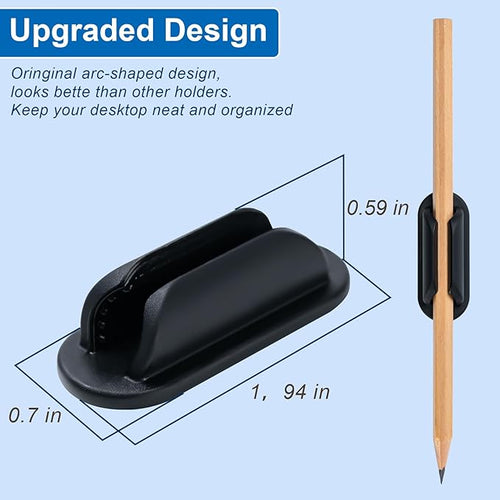 20 Pack Adhesive Pencil Holders for Desk,Silicone Flexible Pen Holder for Wall, Office, School,Home,Classroom Must Haves,Teacher Essentials Accessories,Desk Organizer,Art Supply,Small Gift ﻿
