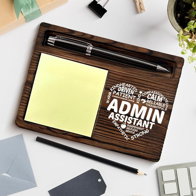 Admin Assistant Gifts for Women Men, Appreciation Gifts for Administrative Assistants Secretary, Admin Assistant Sticky Note Holder for Office Desk Decor