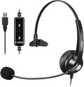 Callez USB Headset with Microphone Noise Cancelling & Audio Controls, Wideband Computer Headphones for Business UC Skype Lync Softphone Call Center Office, Clearer Voice, Super Light, Ultra Comfort